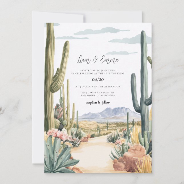 Invitación Scottsdale Arizona Wedding Invitation (Anverso)