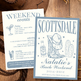 Invitación Scottsdale Bachelorette Cóctel Social Itinerario