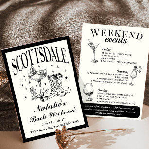 Invitación Scottsdale Bachelorette Cóctel Social Itinerario