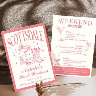 Invitación Scottsdale Bachelorette Cóctel Social Itinerario