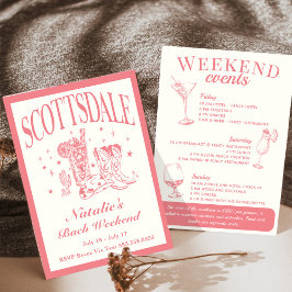 Invitación Scottsdale Bachelorette Cóctel Social Itinerario