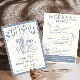 Invitación Scottsdale Bachelorette Cóctel Social Itinerario