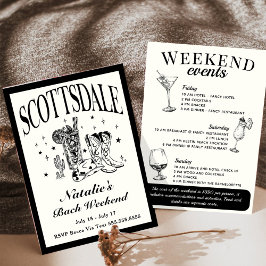 Invitación Scottsdale Bachelorette Cóctel Social Itinerario