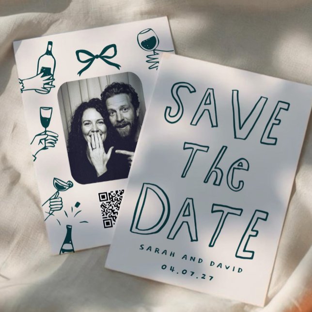 Invitación Scribble Funny Doodle Save the date (Subido por el creador)