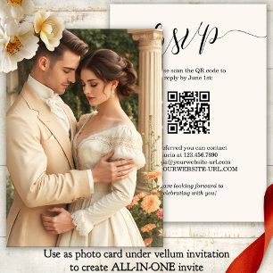 Invitación Script All in One Vellum Photo Background Boda