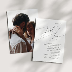 Invitación Script caprichoso solo amor foto boda