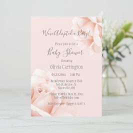 Invitación Script de adopción de Rubor Roses rosas Baby Showe