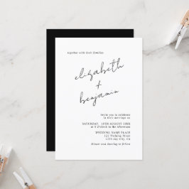 Invitación Script de Caligrafía Simple y Elegante para Bodas