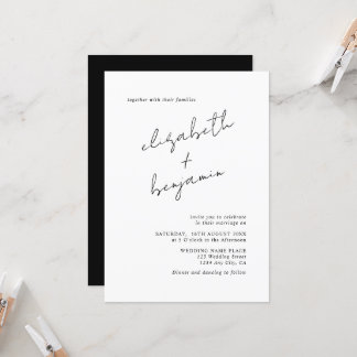 Invitación Script de Caligrafía Simple y Elegante para Bodas