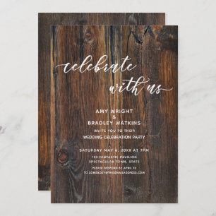 Invitación Script de escritura a mano de madera texturizada s