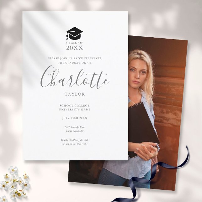 Invitación Script de Fotos Simple y Elegante para Fiesta de G (Subido por el creador)