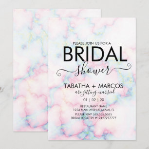Invitación Script de Patrón de Canicas Coloridas para Ducha N