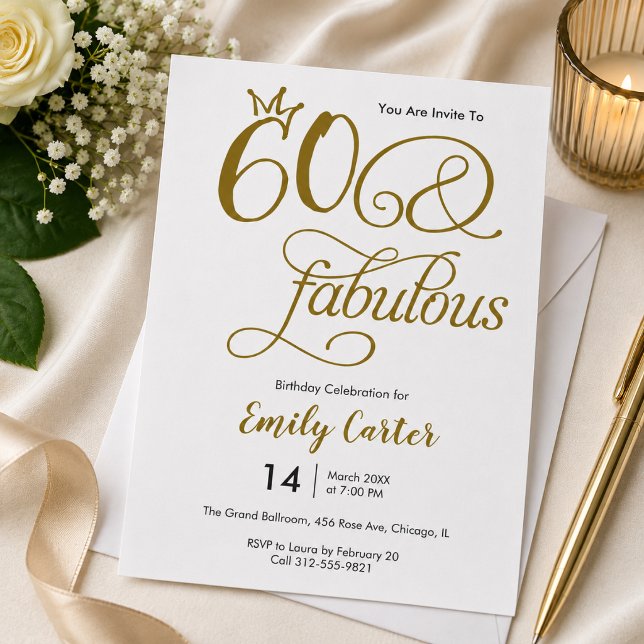 Invitación Script de Sesenta y Fabuloso Cumpleaños 60 (Subido por el creador)