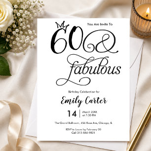 Invitación Script de Sesenta y Fabuloso Cumpleaños 60