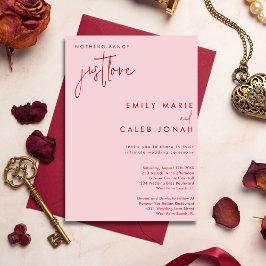 Invitación Script Just Love Pink Intimate Boda Courthouse