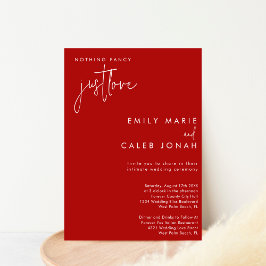 Invitación Script Just Love Red Intimate Boda Courthouse