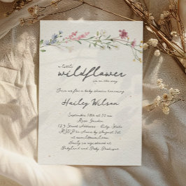 Invitación Script Little Wildflower Baby Shower