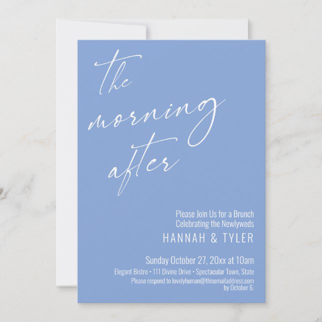 Invitación Script Moderno El Brunch de la Mañana Después Viol (Anverso)