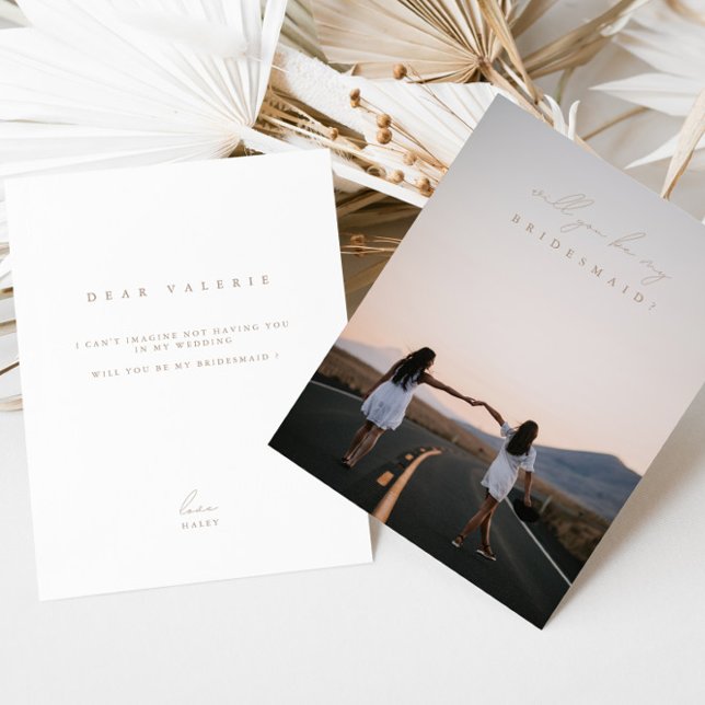 Invitación Script Moderno Elegant Bridesmaid Propuesta Card (Subido por el creador)