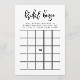 Invitación Script moderno  Juego de Bingo Brillante Shower