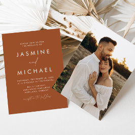 Invitación Script Moderno Minimalista Boda Fotográfica Terrac