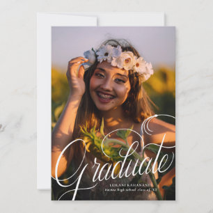 Invitación Script Moderno Photo Graduation Party