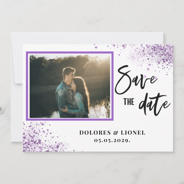 Invitación Script Photo Minimalist Save the date Invitation (Anverso)