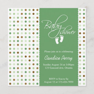 Invitación Script Polka Dot Baby Shower Invite