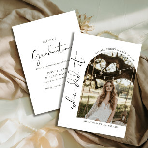 Invitación Script que hizo fue Minimalista foto de Chica de g