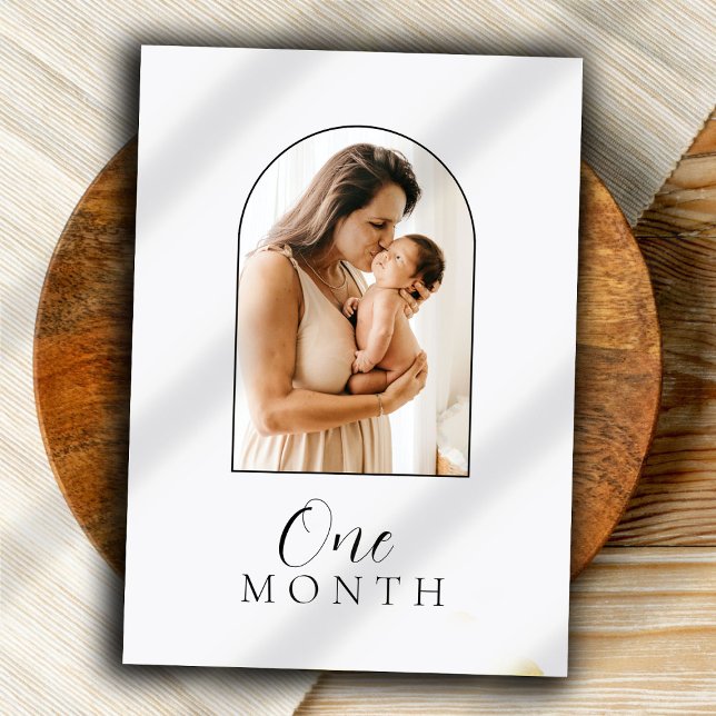 Invitación Script Text Baby Monthly Mill Card (Subido por el creador)