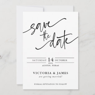 Invitación Script Wedding Save the Date