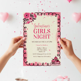Invitación Scrollwork Border Galentine's Invitation