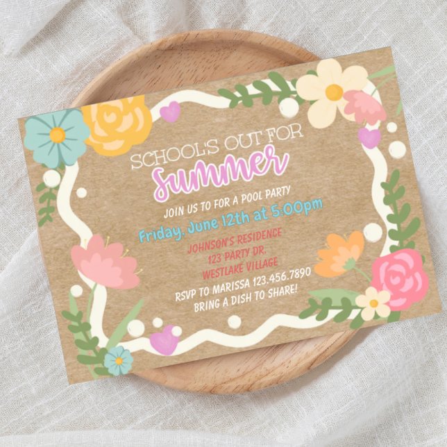 Invitación Se acabó la escuela, Fiesta de verano, Fiesta de c (Subido por el creador)