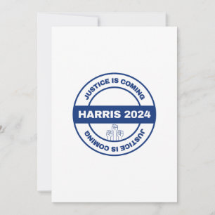 Invitación Se acerca la justicia   Elección de Kamala harris 