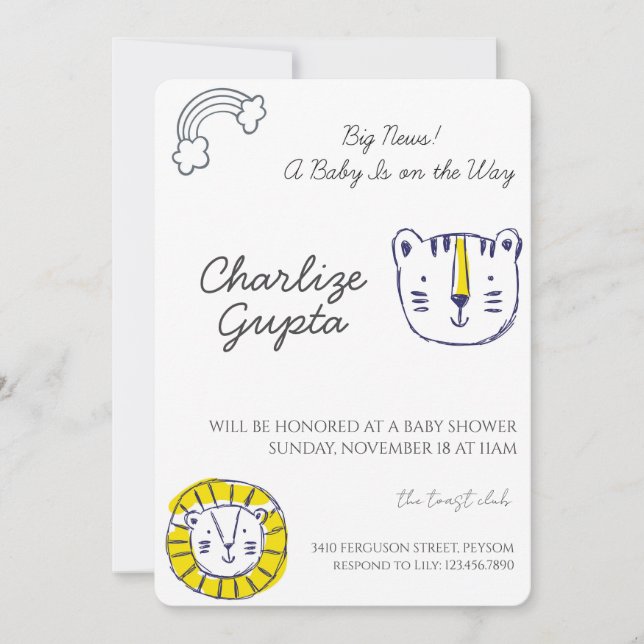 Invitación Se acerca un bebé Fiesta de Baby Shower (Anverso)