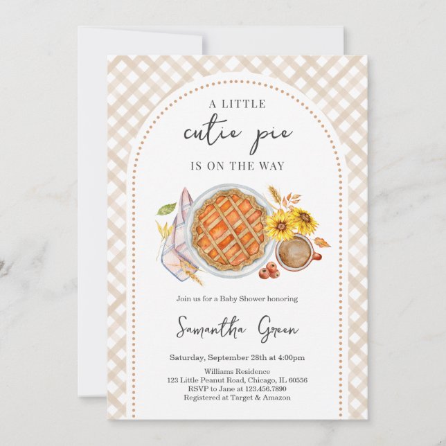 Invitación Se acerca un pequeño pastelito Baby Shower (Anverso)