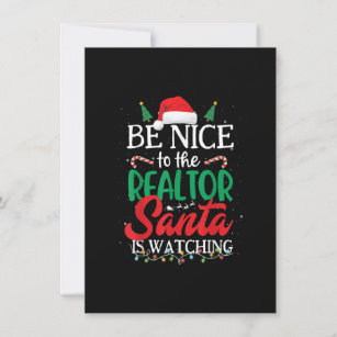 Invitación Sé agradable con el Realtor Santa viendo Navidades