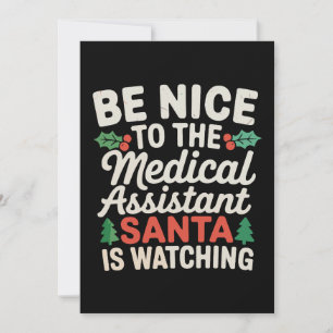 Invitación Sé Amable Con El Asistente Médico Santa Está Obser