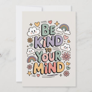 Invitación Sé Amable Contigo Mismo, Cita Motivacional y Posit