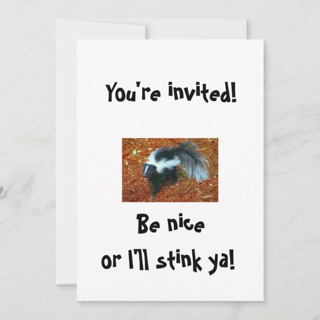 Invitación ¡Sé amable o te apesto!-invitación (Anverso)