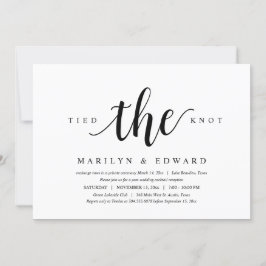 Invitación Se ataron el nudo, Elopement moderno post boda