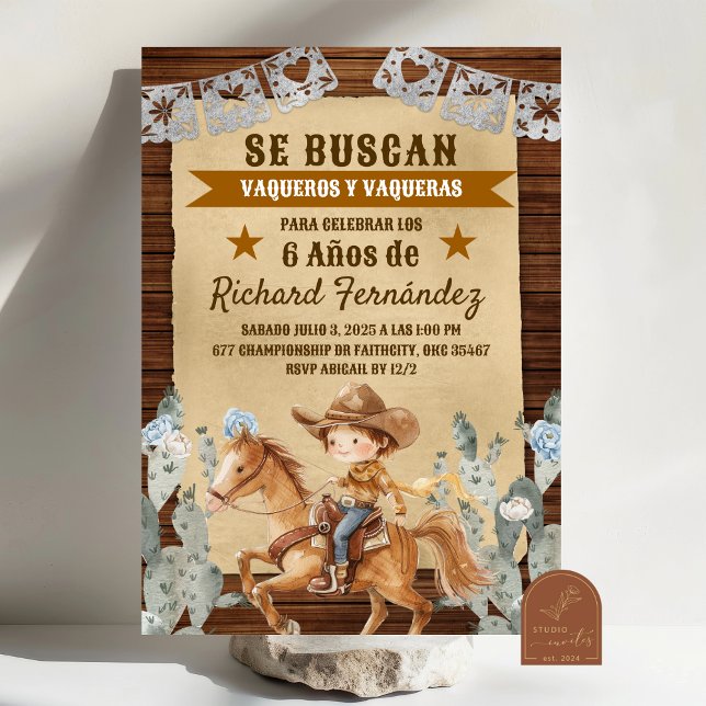 Invitación Se Buscan Vaquero Mexicano Cumpleaños (Subido por el creador)