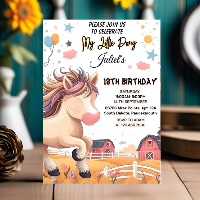 Invitación se convierte en lindos chicos de caballo mi pequeñ (Subido por el creador)