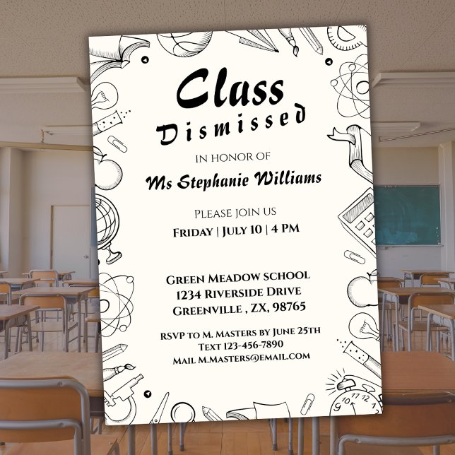 Invitación Se despide la clase Fiesta de jubilación del maest (Subido por el creador)