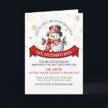 Invitación Se doblan los Navidades de los copos de nieve con<br><div class="desc">Navidades de Snowman Gold Snowflakes Invitation es perfecto para cenar con un menú fiesta o una invitación a una fiesta con un divertido tema de snowman. Los acentos dorados se imprimen no el Relieve metalizado. Póngase en contacto con nosotros para solicitar un diseño personalizado en cualquier momento.</div>