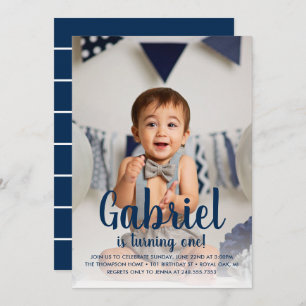 Invitación Se está convirtiendo en la primera foto de cumplea