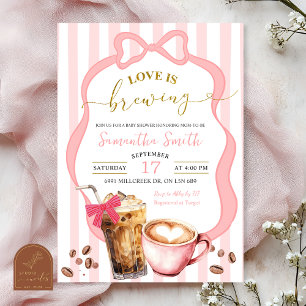 Invitación Se está gestando una bebé con rayas rosa rubor bab