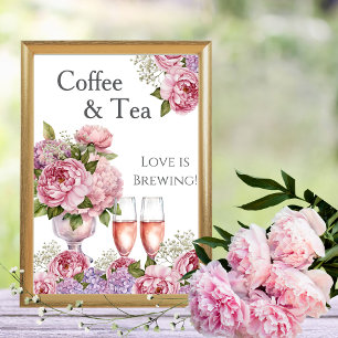 Invitación Se está preparando el amor por el café y el té flo