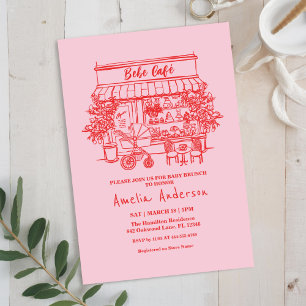 Invitación Se está preparando un BABY SHOWER con tema de café