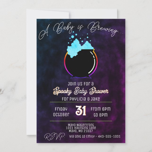 Invitación Se está preparando un bebé azul (Anverso)